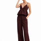 Model wearing Vera Wine linen co-ord set for women in premium breathable linen