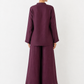 Veya dark plum linen set for women back view