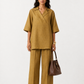 Antique gold Zariya pure linen co-ord set for women