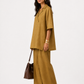 Zariya linen set for women in antique gold side view