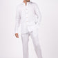 Pearl White Co-ord Set- Includes Pair of Pants and Chinese Collar shirt