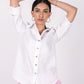 Pearl White Full Sleeves Spread Collar Linen Shirt