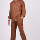 Mocha Brown Co-ord Set- Includes Pair of Pants and Chinese Collar shirt