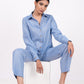 Ocean Blue Linen Co-Ord Set - Includes Pair of Pants and Full Sleeves Shirt
