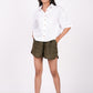 Forest Green Linen Shorts