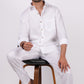Pearl White Co-ord Set- Includes Pair of Pants and Regular Collar shirt