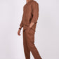 Mocha Brown Co-ord Set- Includes Pair of Pants and Chinese Collar shirt