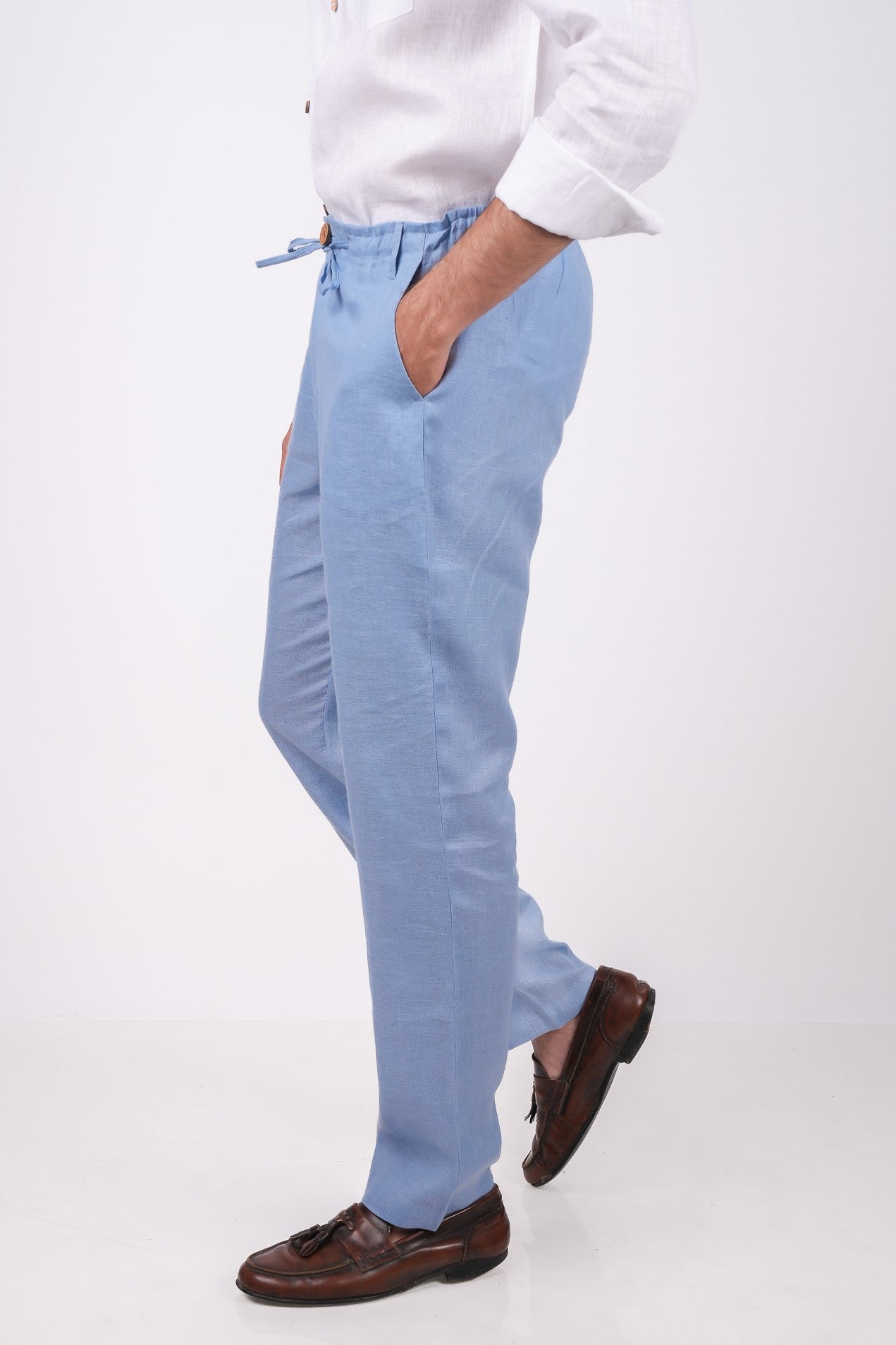 Ocean Blue Linen Pants