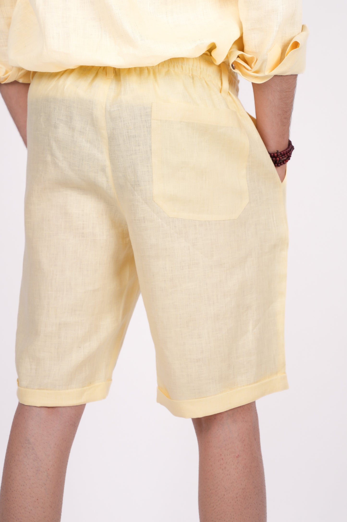 Sunshine Yellow Linen Shorts