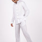 Pearl White Co-ord Set- Includes Pair of Pants and Chinese Collar shirt