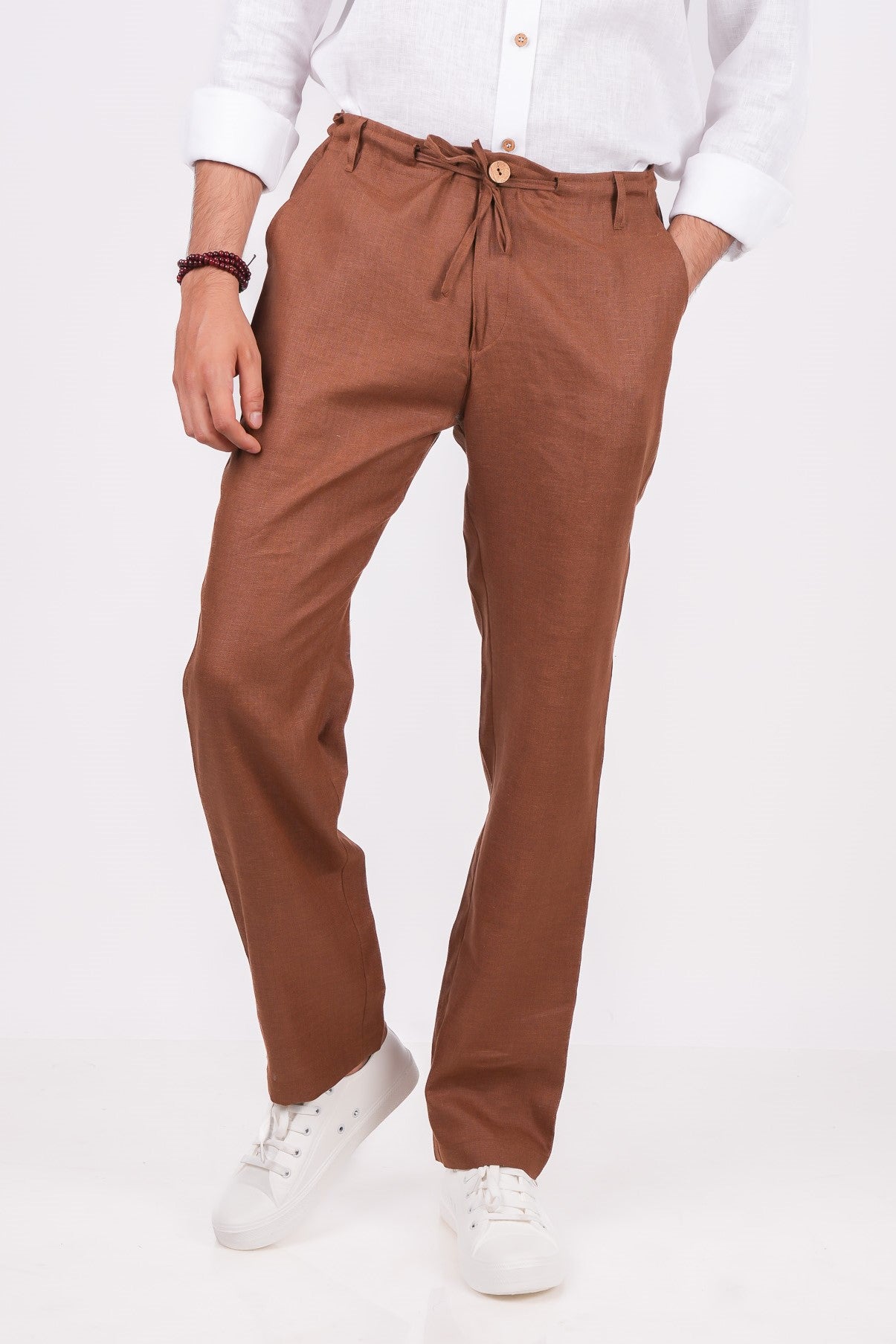 Mocha Brown Linen Pants