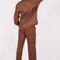 Mocha Brown Co-ord Set- Includes Pair of Pants and Chinese Collar shirt
