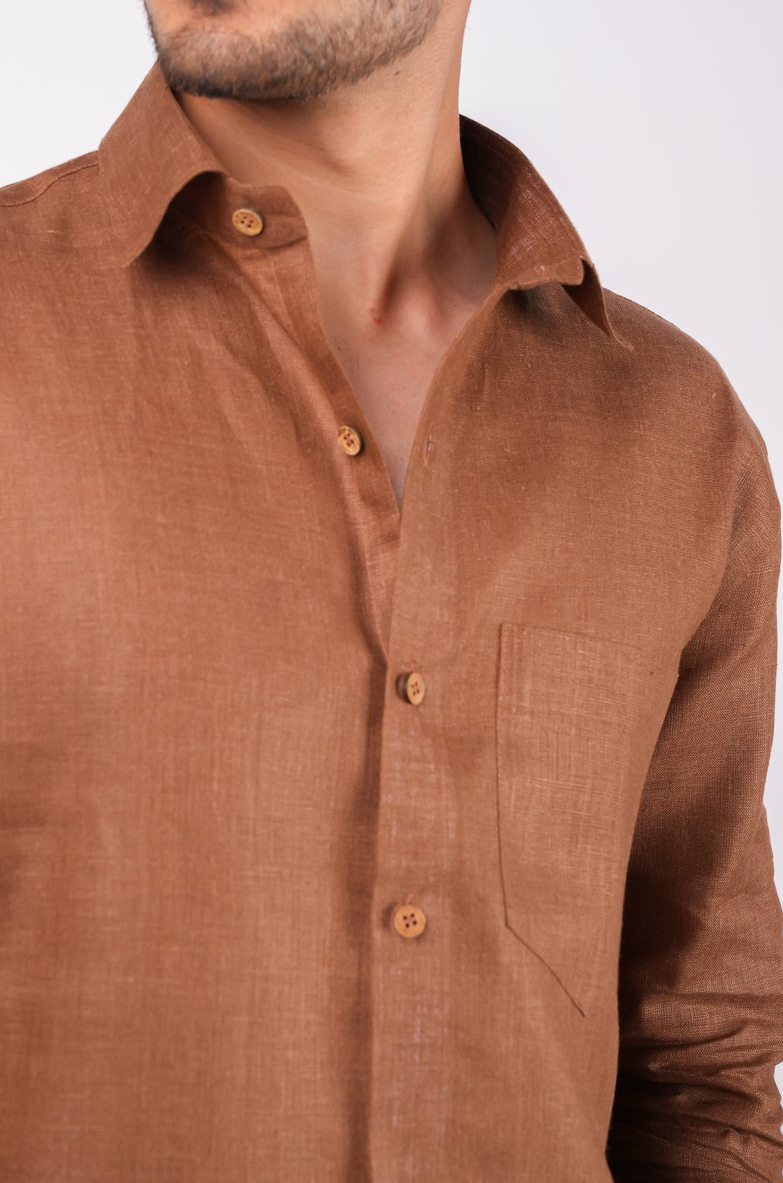 Mocha Brown Regular Collar Shirt