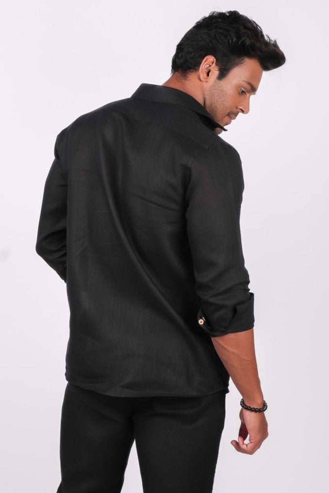 Midnight Black Regular Collar Shirt