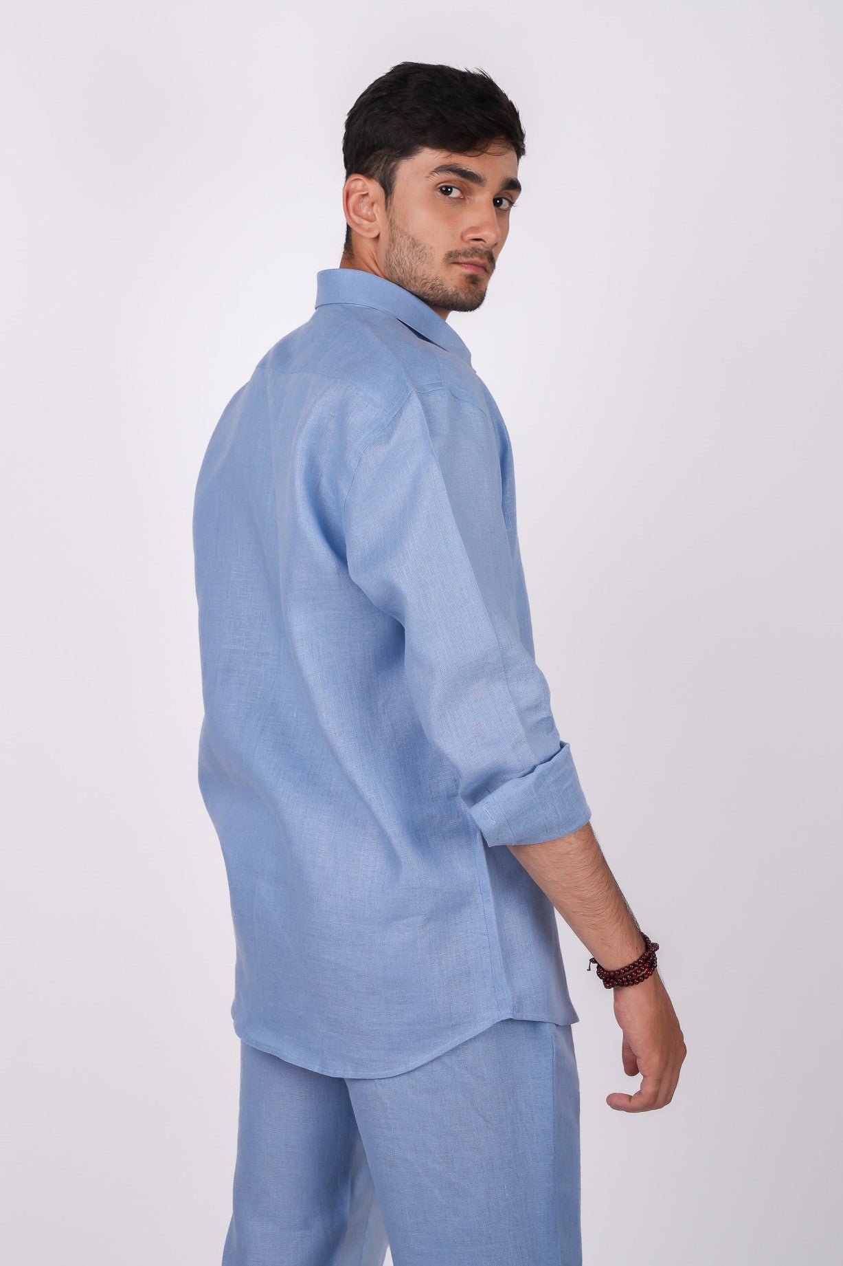 Ocean Blue Co-ord Set- Includes Pair of Pants and Regular Collar shirt