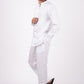 Pearl White Co-ord Set- Includes Pair of Pants and Chinese Collar shirt