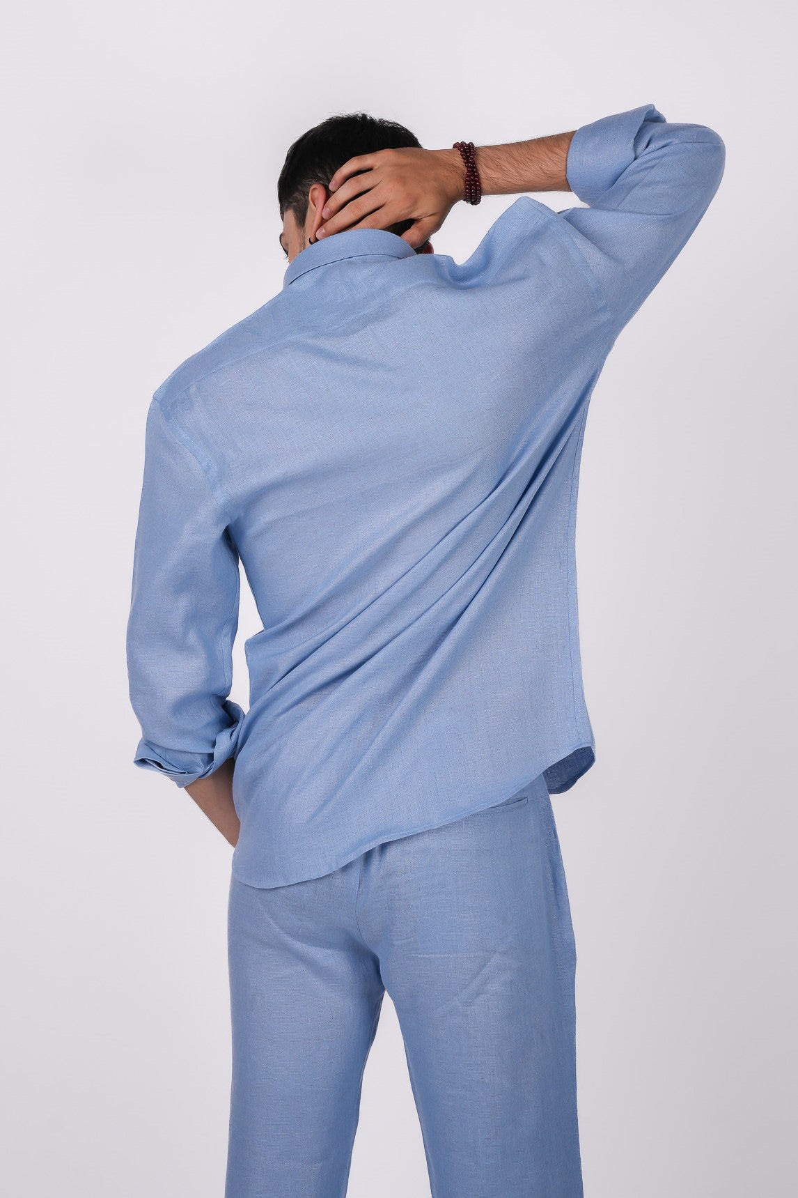 Ocean Blue Co-ord Set- Includes Pair of Pants and Regular Collar shirt