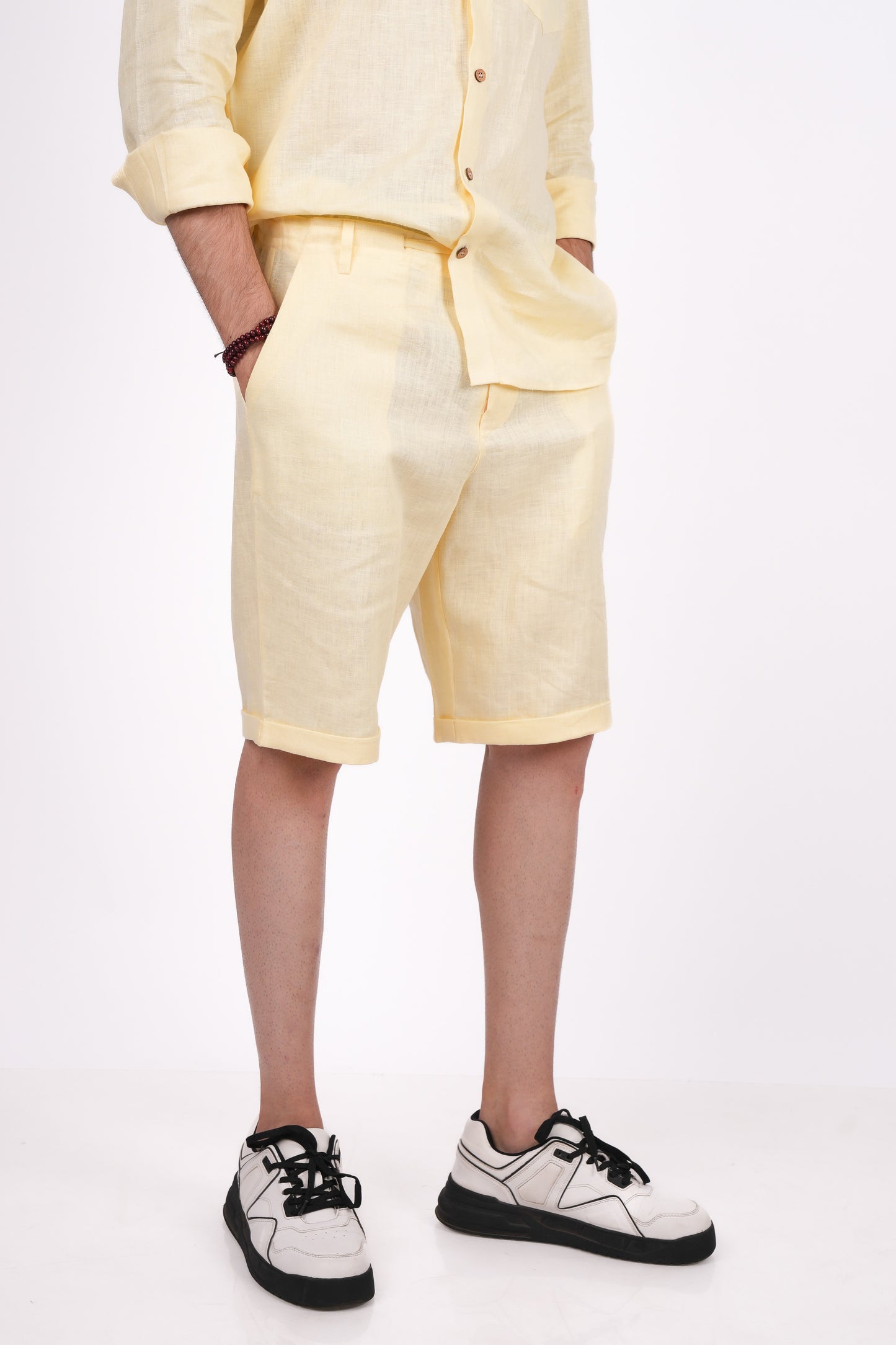 Sunshine Yellow Linen Shorts