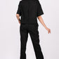 Midnight Black Linen Co-Ord Set - Includes Pair of Pants and Half Sleeves Drooping Shoulder Shirt
