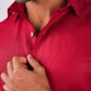 Cherry Red Regular Collar Shirt