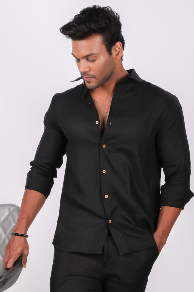 Midnight Black Regular Collar Shirt