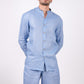 Ocean Blue Co-ord Set- Includes Pair of Shorts and Chinese Collar shirt