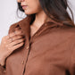 Mocha Brown Full Sleeves Spread Collar Linen Shirt