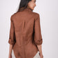 Mocha Brown Full Sleeves Spread Collar Linen Shirt