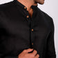 Midnight Black Chinese Collar Shirt